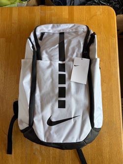 New Nike hoops elite pro basketball backpack gym bag white black 38L
