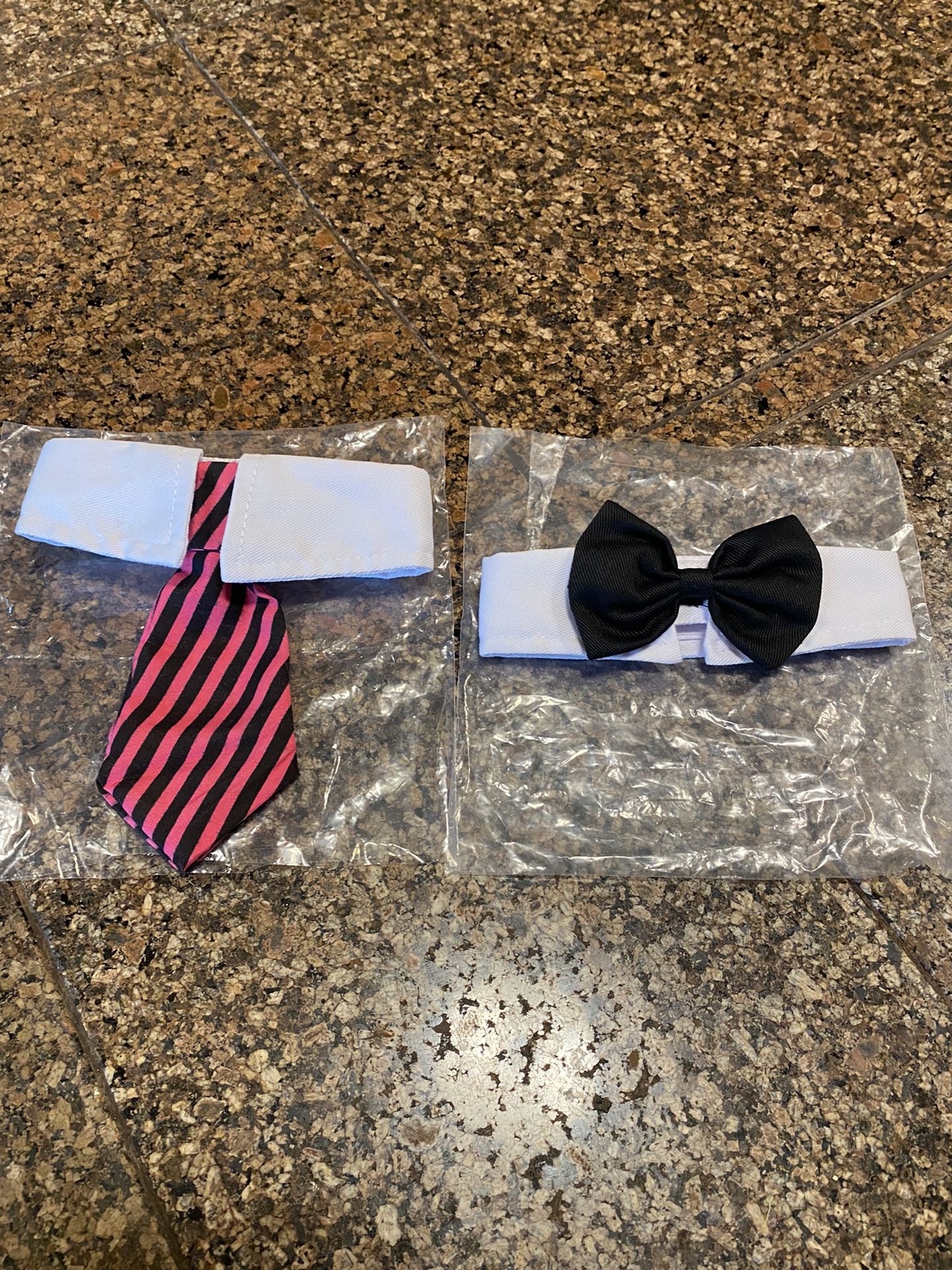 Small Dog Or Cat Bow tie and tie with collar