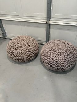 Crochet footstools / seats