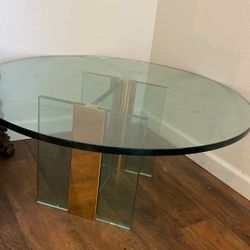 Thick Glass Table Mid Century 
