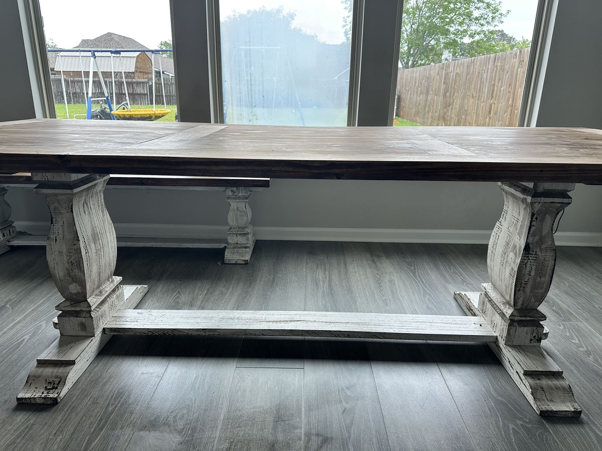 Dining Table With Bench & 6 Chairs