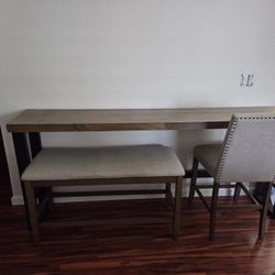 Bar Height Table With Bench And Stool 