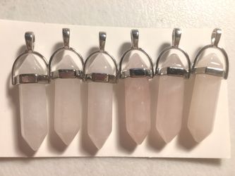 $20 +sh New Rose Quartz Crystals Pendants . 