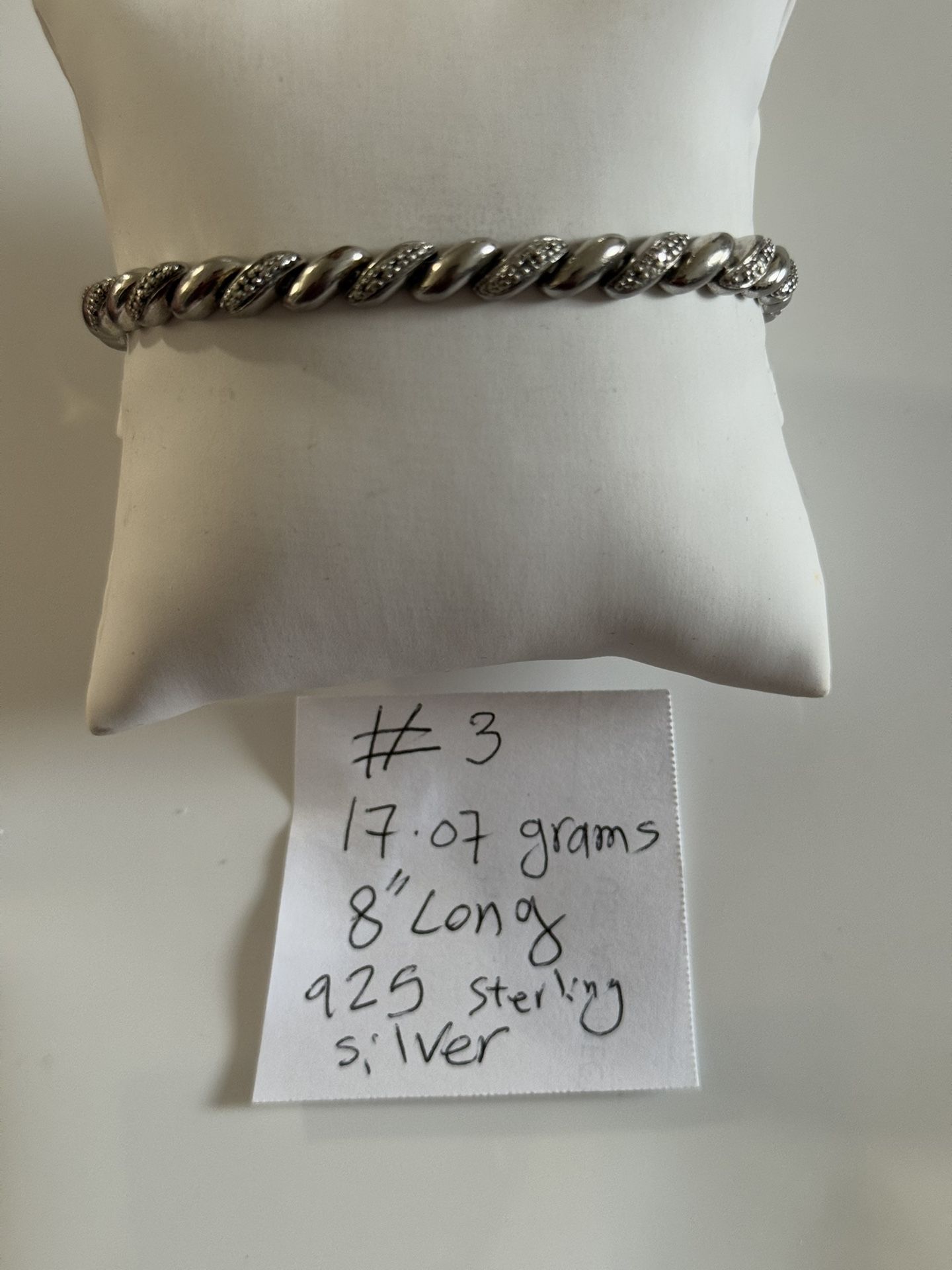 Sterling Silver Fancy Cut Link Bracelet, 17.7 grams 8" long