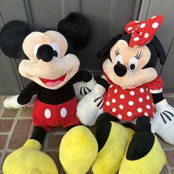 Disney Jumbo Plush Mickey And Minnie Mouse Set