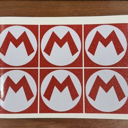 Red Sparkle Mario Vinyl Sticker Decal