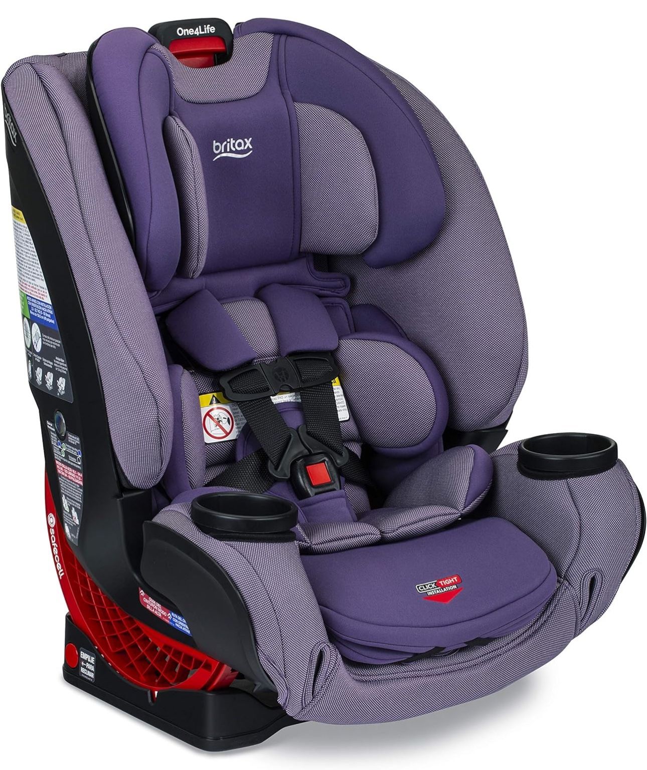 Britax  One4Life ClickTight All-in-One Car Seat – 10 Years of Use – Infant, Convertible, Booster – 5 to 120 Pounds - SafeWash Fabric, Plum