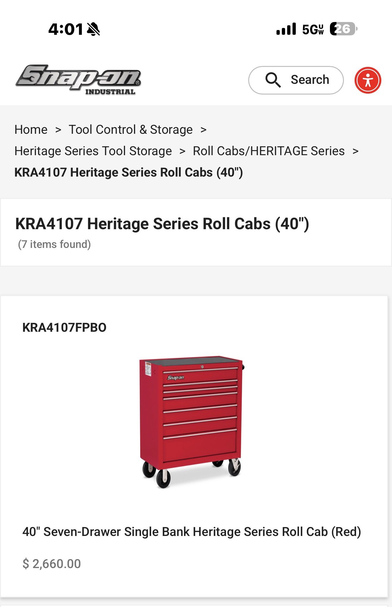 Snap On Tool Box  40”