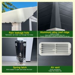 6x6 Ft Plastic Outdoor Storage with Floor and Lockable Door Plastic Garden Shed for Backyard, Lawn, Cold Grey