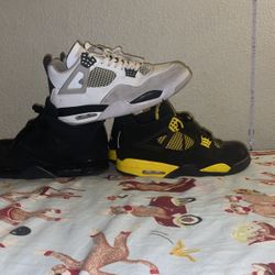 jordan 4 black cat size 13 military size 12 thunder size 12