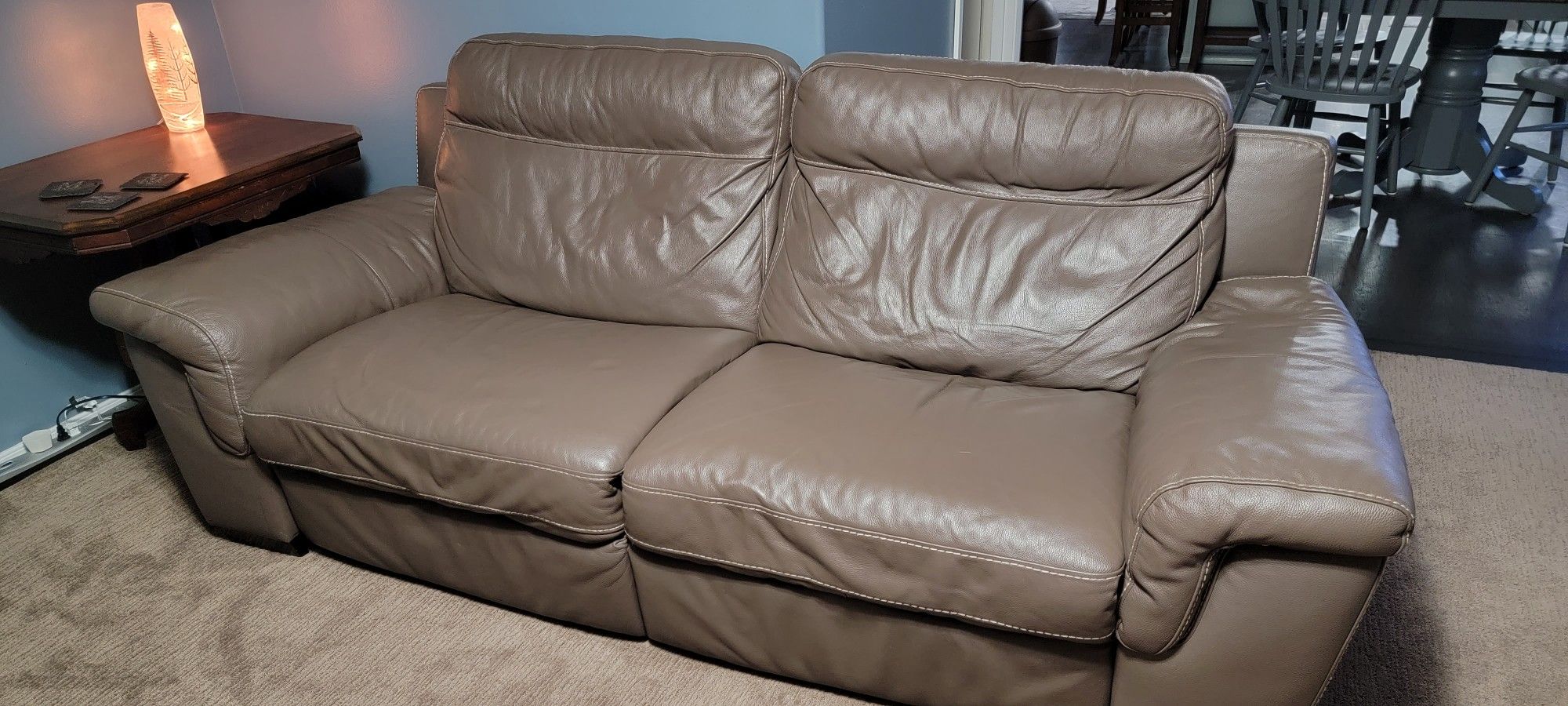 High End Leather Reclining Sofa And Oversized Chair From Macys