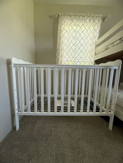 White Wooden Baby Crib