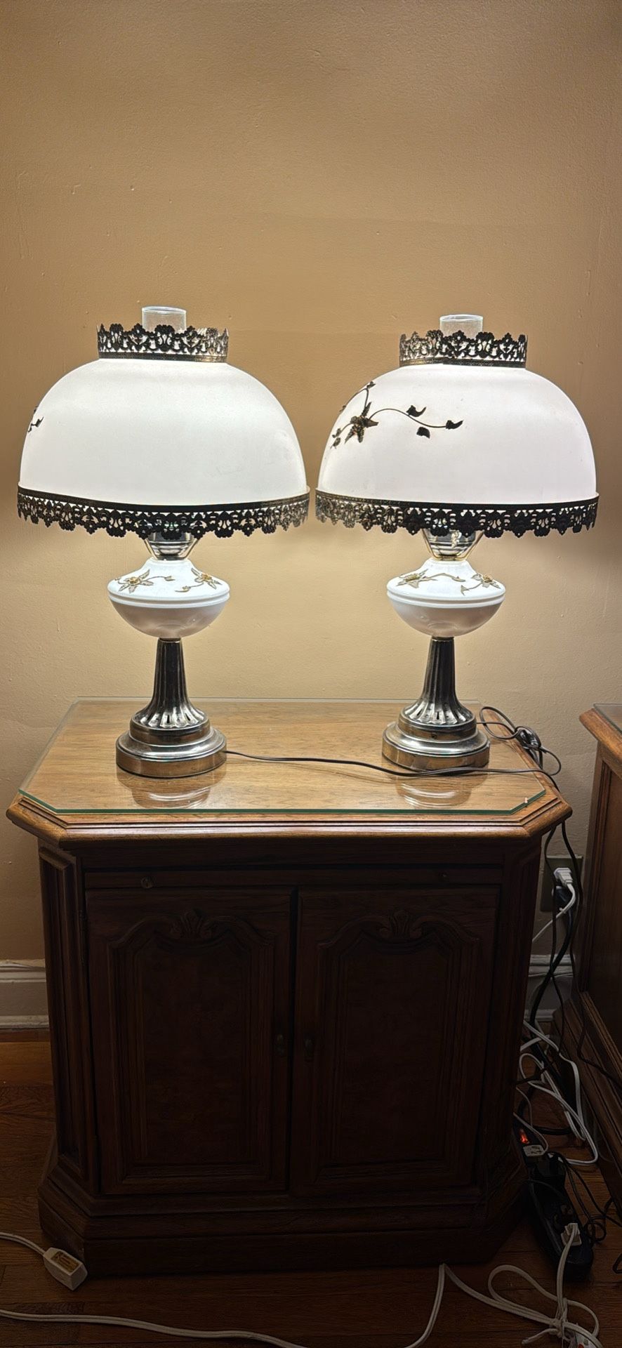 Pair of antique lamps