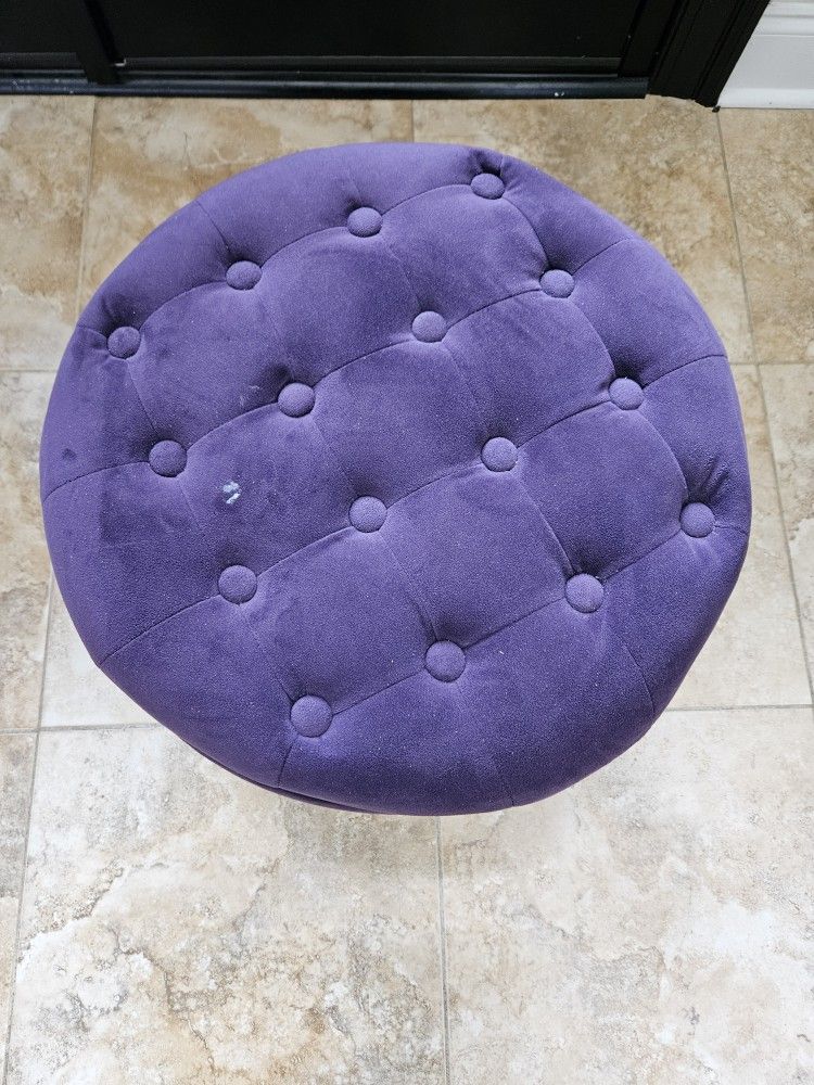 Purple Button Tufted Velvet Storage