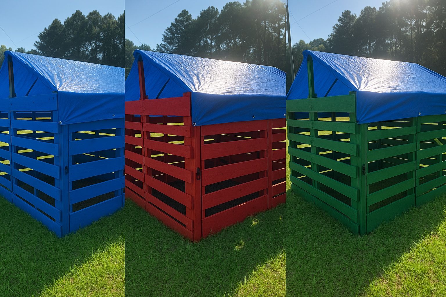 Heavy Duty 80” x 80” Wooden Dog House / Chicken Coop / Goat Shelter with Waterproof Roof