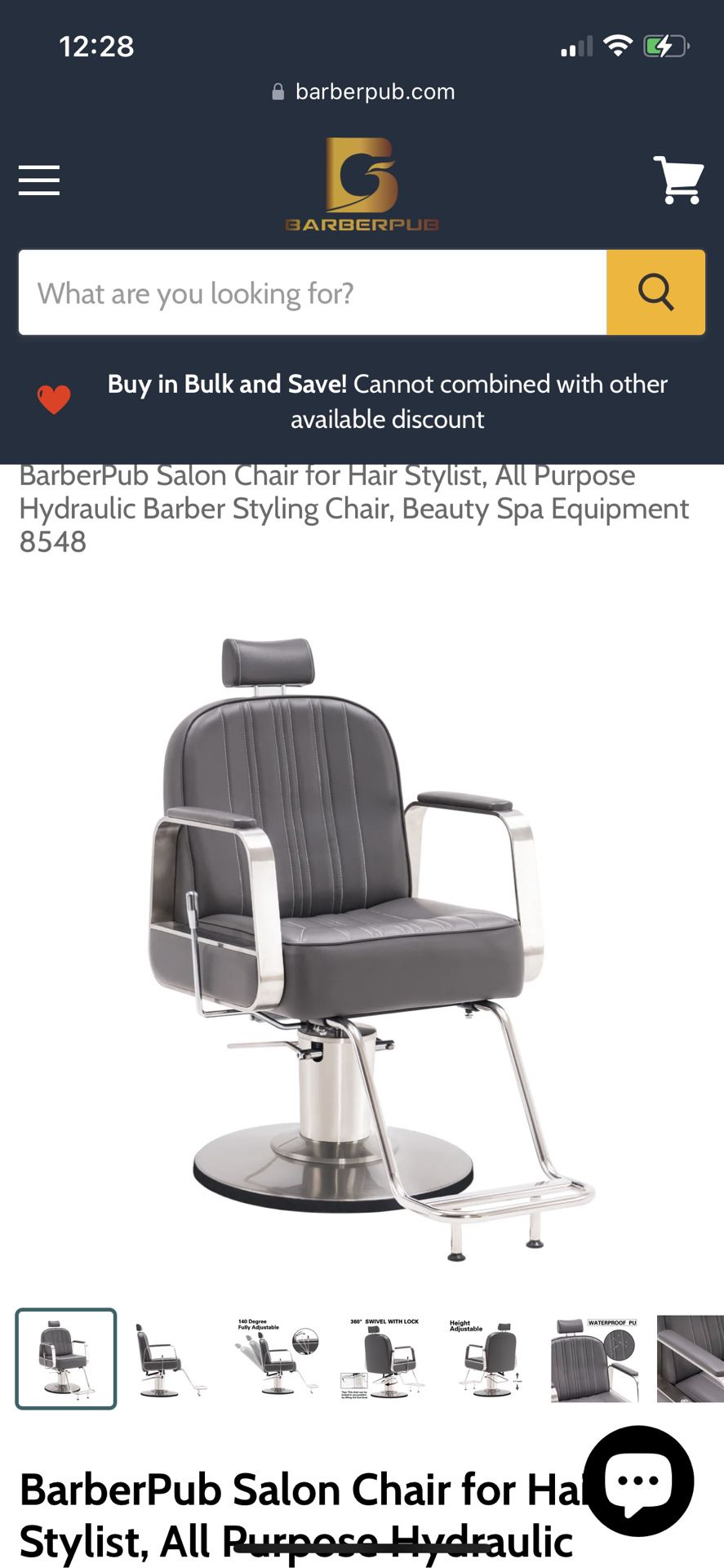 Grey Leather All Purpose Salon Chair 