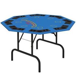 New Poker Table Foldable 47" Octagon Table Blackjack Texas Holdem Poker Table for 8 Players w/Chips