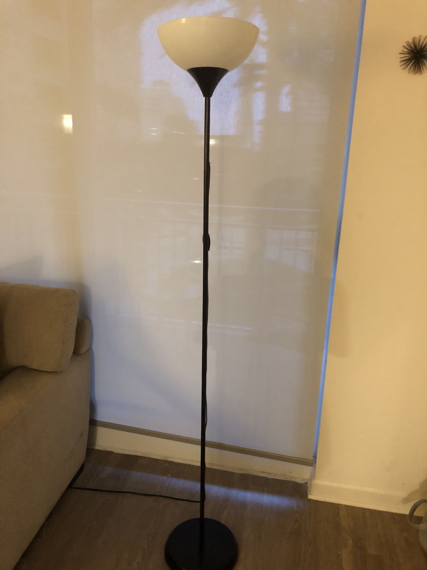 Black floor lamp. Rarely used and perfect condition