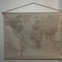 Vintage world map tapestry wall decor