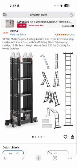 VEVOR Multi-Purpose Folding Ladder 15.5ft - 7-in-1, Like New $80 OBO