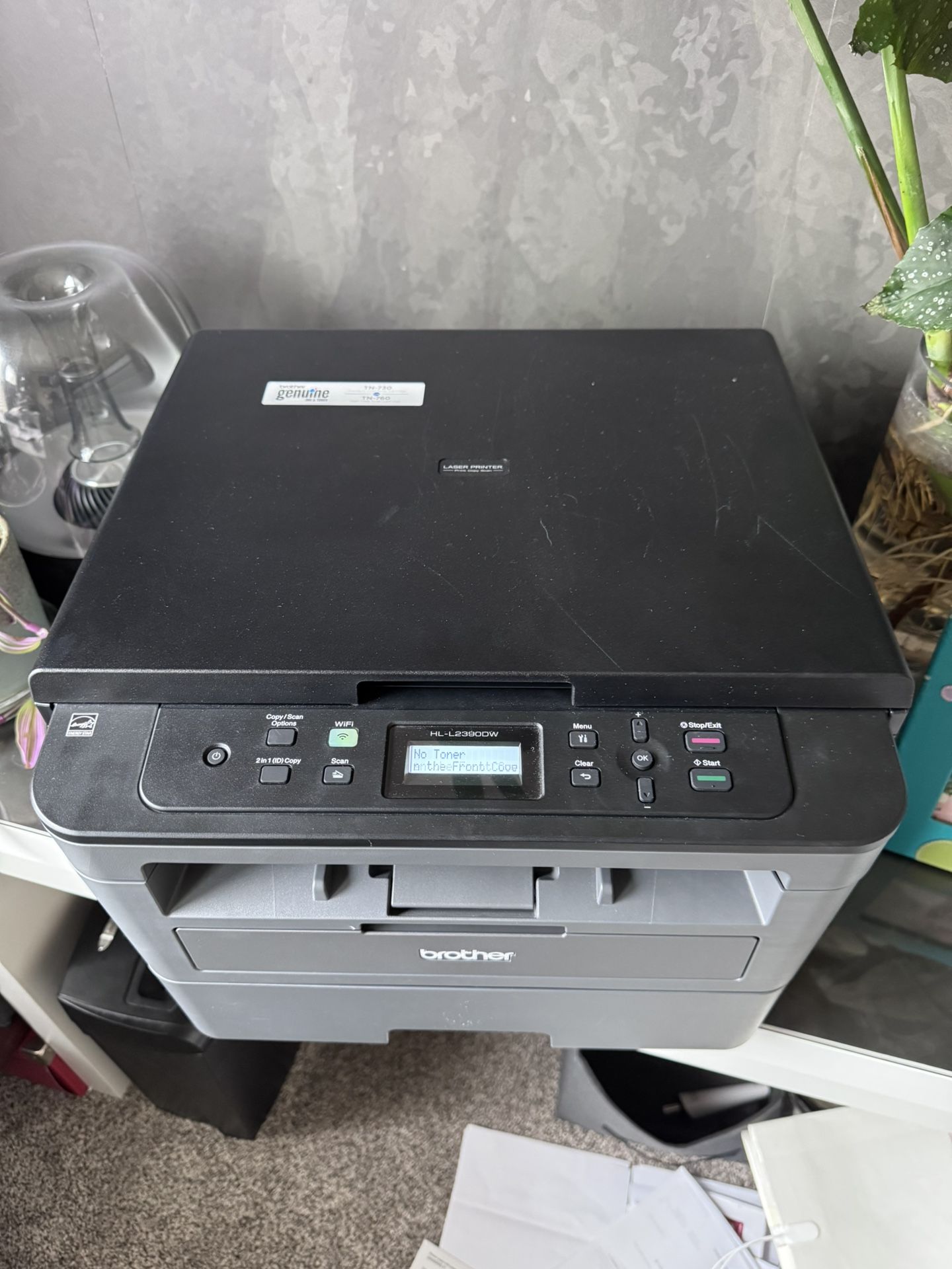Brother HL-L2390DW Home Office Business Printer Scanner Black And White Laser Fax Machine Needs Toner