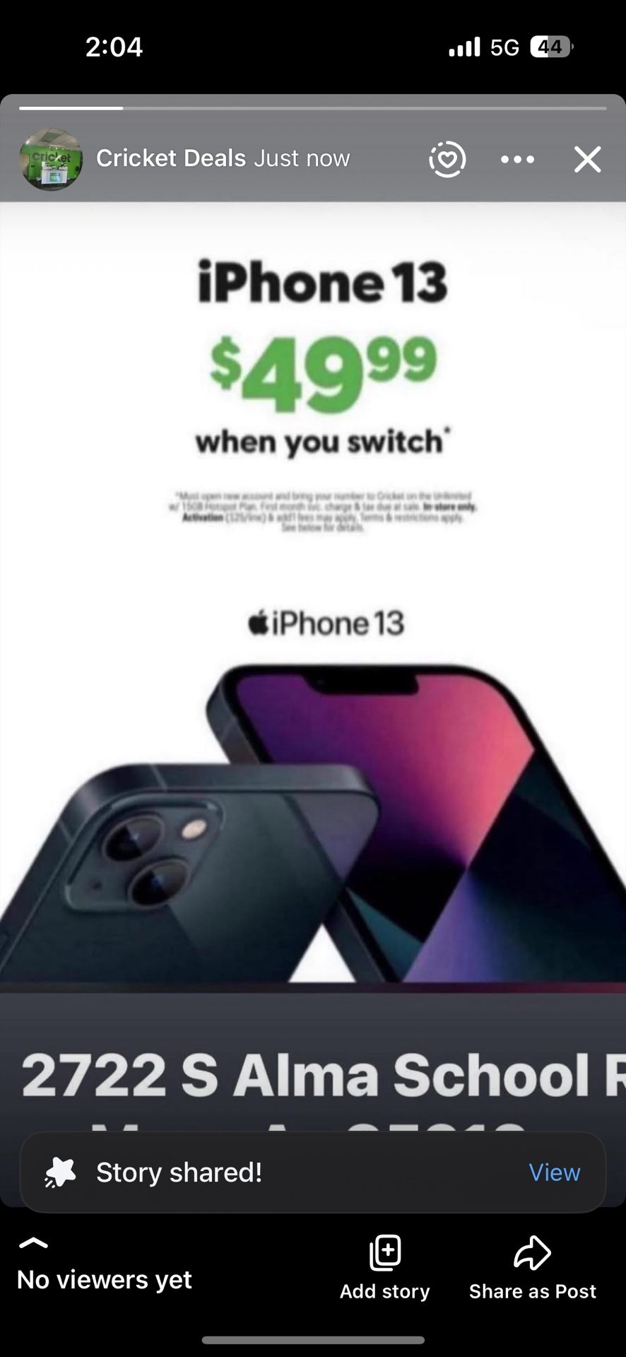 iPhone 13 49.99 Cricket Wireless