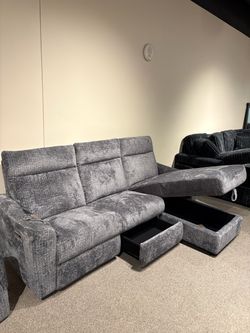 Sectional grey color fabric 95” inches long NEW