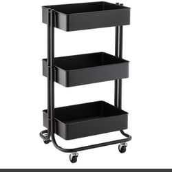 3 Tier Rolling Cart , Black