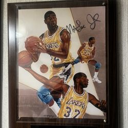 Autographed Magic Johnson plaque