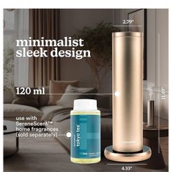 Homedics SereneScent Waterless Home Fragrance Diffuser, Use with Homedics SereneScent Oil (Sold Separately), Patented Air Diffusion Technology, Clean 