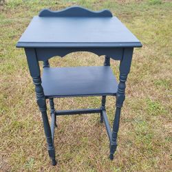 Side Table / Corner Table -  Blue - Real Wood 