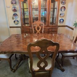 FREE Table, 4 Chairs And China Hutch, Includes Leaf
