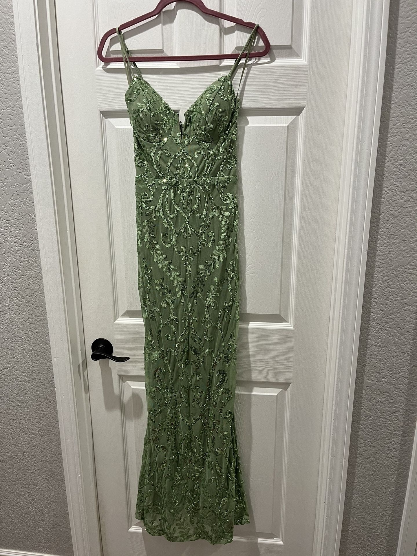 Windsor Green Sequin Prom Dress Size S