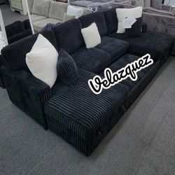 ✅️✅️3-Piece Black  color Convertible Sectional✅️✅️