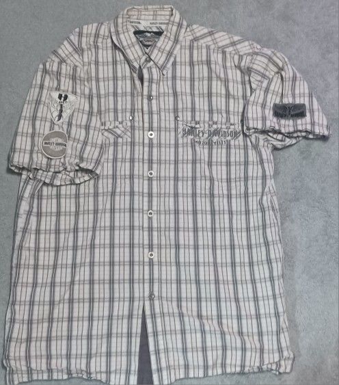 Men's Size Medium Harley Davidson Shirt Full Button Collared