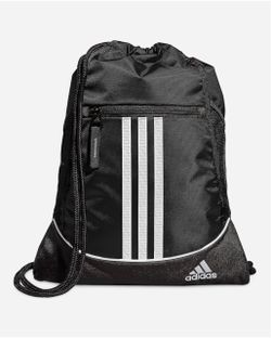 Adidas Alliance Sackpack [NEW] – Drawstring Backpack for Sports, Small Gym Bag, Black, OSFA