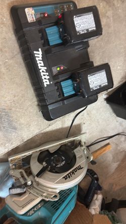 Makita 18V LXT X2 Brushless Rear Handle Circular Saw XSR01 &. Makita 18V Battery Charger DC18RD Dual Port Rapid Charger for BL1850 BL1830 Lithium-Ion