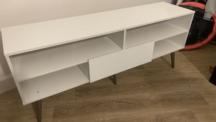 White TV stand ($50)
