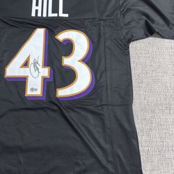 Justice Hill Signed Autograph Custom Jersey - Beckett Coa - Baltimore Ravens