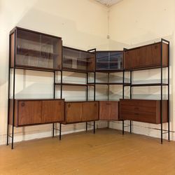 Mid-Century Teak Corner Wall Unit - Many More Items In Stock!
