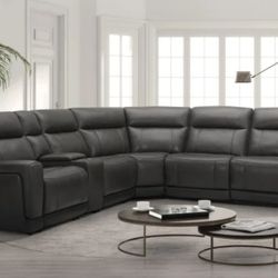 Lauretta 6-piece Leather Power Reclining Sectional 