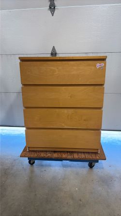 Dresser four drawers 32”w, 39”h, 19”deep, beech light wood