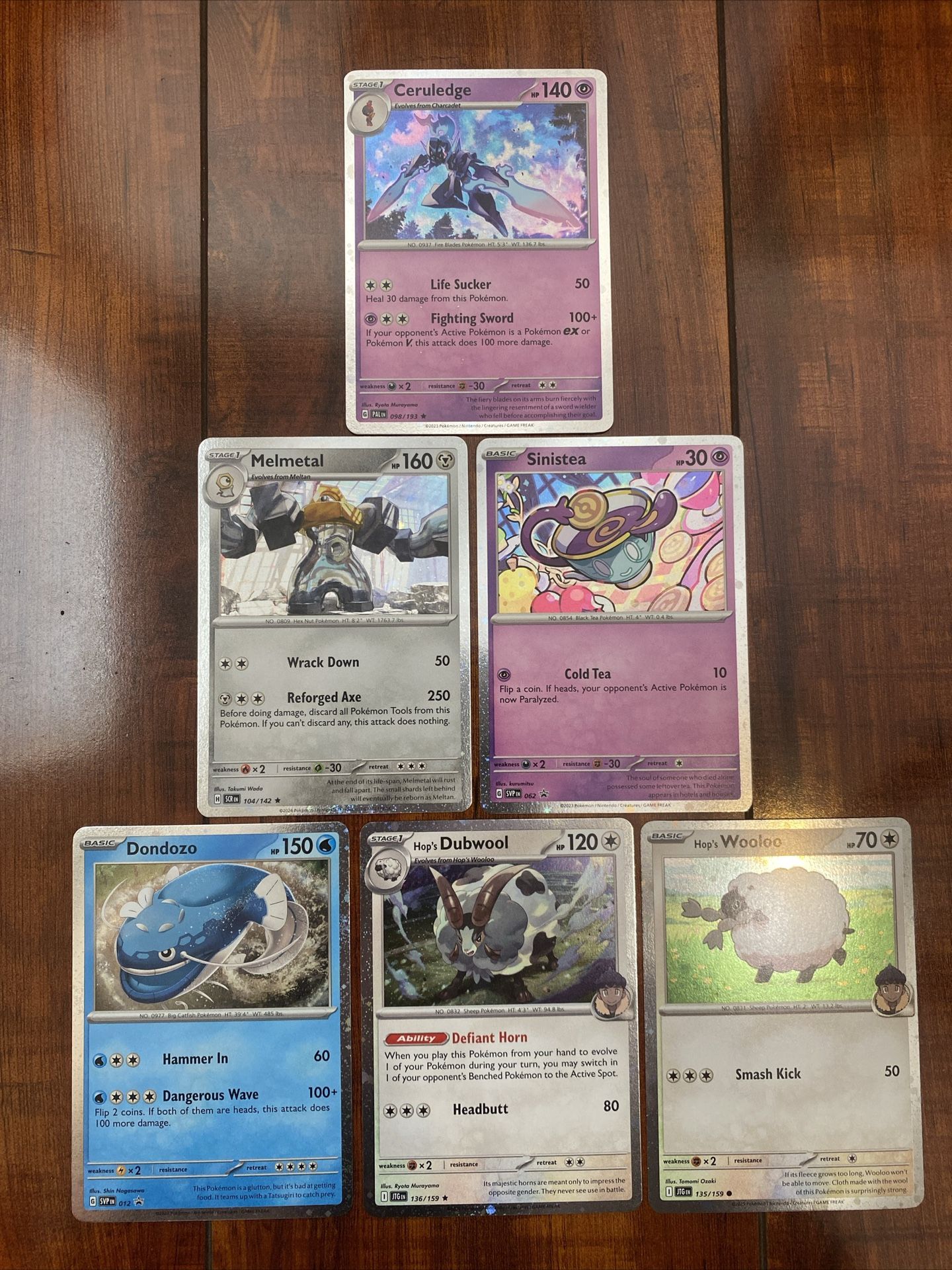 Pokemon Scarlet & Violet 6 Card Cosmo Holo Lot Ceduledge, Melmetal, Sinistea & More NM