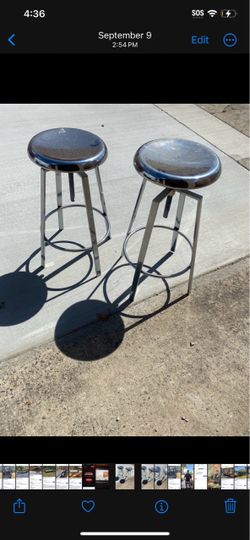 Set of 2 Chrome Bar Stools