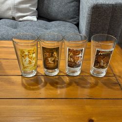4 Indiana Jones Glass Tumblers