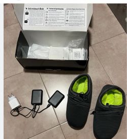New Heated Slippers Black Green Rechargeable