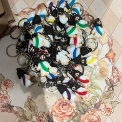 Sumind 48 Pcs Jesus Toys Figurine Christian Keychain Jesus Doll Religious Keychain Bulk Classic Christian Rings for Christ(Multicolor,White Skin Class