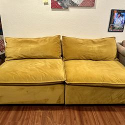 Albany Park Modular Loveseat (2/6 Sections) – Luxury Sofa, Like New