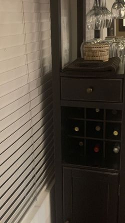 Wine Cabinet, Black Wood