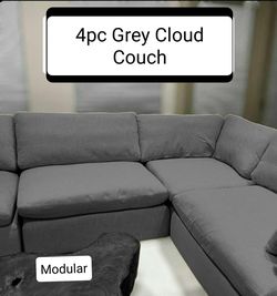 Gray Cloud Couch Modular Sectional Sofa 